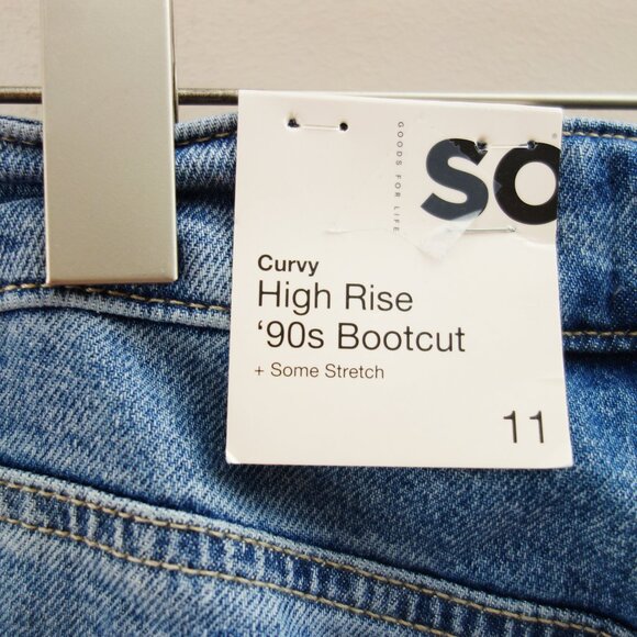 SO Junior's High Rise Curvy 90s Bootcut Jeans Medium wash 11/W30 NWT! - Picture 8 of 10